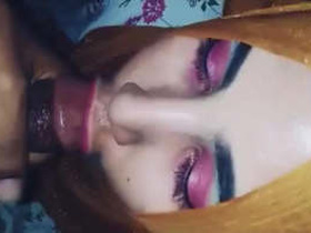 Hijabi babe enjoys giving head to a big black cock