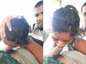 Indian girl from the countryside gives a sensual blowjob