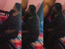 Indian mature woman gives a steamy blowjob
