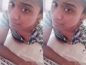 Pretty Tamil girl pleasures herself on webcam with black partner