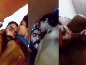Amateur Indian couple indulges in tit and pussy play