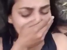 Shy Indian girl moans as she takes a hard cock in her ass outdoors