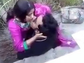 Outdoor Passion: A Couple's Sensual Kissing Session