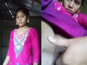 Married village girl shows off and masturbates