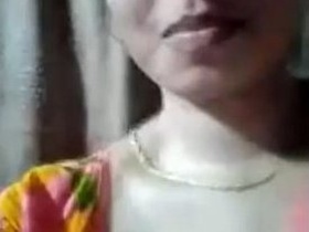 An Indian girl displays her breasts on video chat