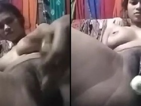 Bangladeshi girl uses dildo to pleasure herself on video call
