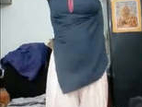 Indian girl strips and performs naked in front of camera