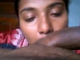 Indian maid wears satin nighty while giving oral pleasure