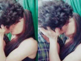 Curly boy kisses Indian Desi girlfriend in potential porn video