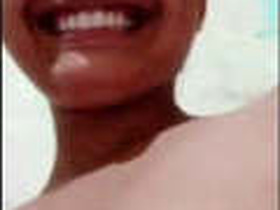 Beautiful Indian girl shows off her curves on video call