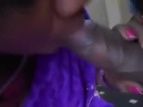 Tamil mature gives a blowjob to her son