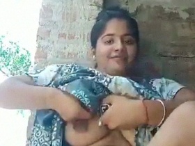 Indian babe flaunts her big tits and bush in solo video