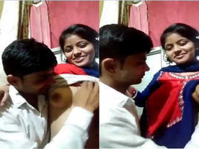Amateur Desi girl with big tits giving a sucking lesson