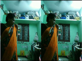 Desi auntie's secret change in hidden video