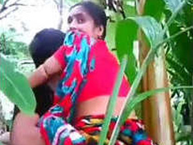 Indian wife rides in the forest