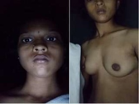 Exclusive cute Tamil girl flaunts her boobs and pussy in a steamy video