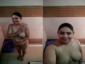 Bhabhi's exclusive bathing session captured on video
