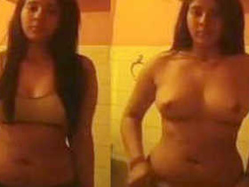 Desi Indian woman bares her XXX breasts in amateur bathroom video