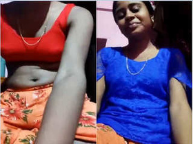 Desi girl strips and flaunts her perky breasts in a solo video