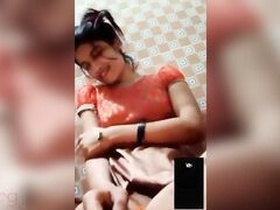Bangladeshi girlfriend gets naughty on video call, showing off her small boobs