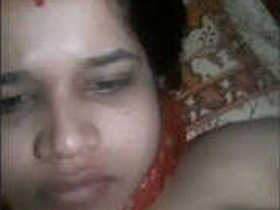 Horny Bhabhi fondles and presses her big boobs