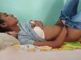 Indian girl gives a blowjob and fingering to her lover in part three