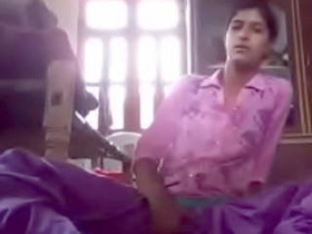 Young Indian blonde masturbates at home