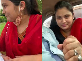 Desi girl gives blowjobs in park and car outdoors