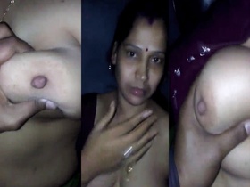 Mature aunty with big boobs gets fondled by neighbor