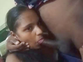 Indian babe sucks balls while giving a blowjob