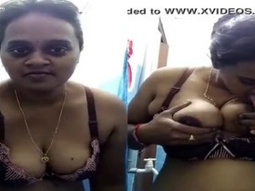 Tamil girl with big boobs enjoys anal play and toying