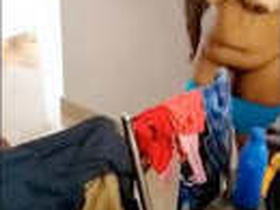 Indian Tamil couple in casual clothes enjoys sexual pleasure