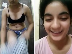 Adorable Indian girl cries out in pleasure while masturbating