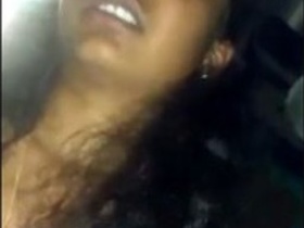 Indian girl's boobs sucked and bared by lover