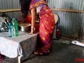 Official video of a cute Bengali girl in red sari having sex