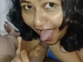 Bhavna Bhabhi's seductive blowjob with chocolate flavor