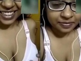 Desi girl reveals her breasts to her partner via video call