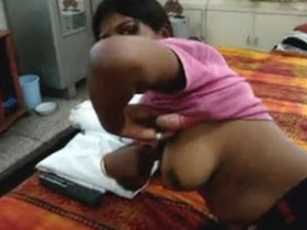 Indian college girl flaunts her massive breasts in front of landlord
