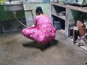 Naive Indian maid gets caught in the act of making moka by her husband