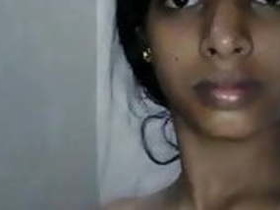 Tamil wife with big boobs and hairy pussy poses for selfies