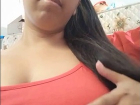 Baamini, the Indian girl with huge breasts, flaunts them in a steamy video
