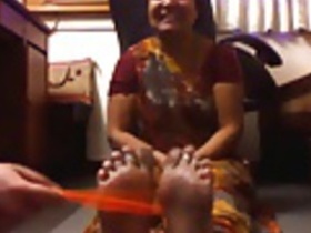 Mature Indian woman enjoys tickling and giggling