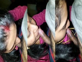 Indian wife gives a blowjob to her husband's brother