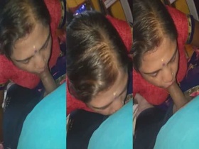 Indian aunty gives a blowjob to her client