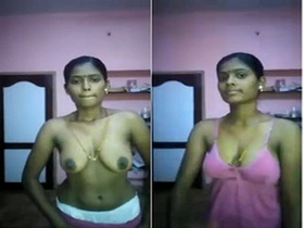 Indian amateur wife flaunts her big boobs in Tamil video