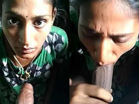 Tamil babe flaunts her ample bosom and performs oral sex