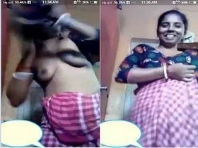 Nude Indian girl changes clothes on video call