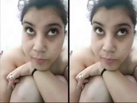 Cute girl records a sexy bathing video for her lover