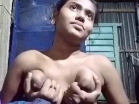 Cute girl from a village flaunts her body for her boyfriend