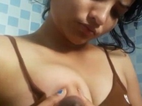 Indian girl Desi bares it all in solo video